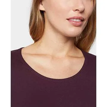 32 Degrees Heat Womens Ultra Soft Thermal Lightweight Baselayer Scoop Neck Long Sleeve Top, Eggplant, Large