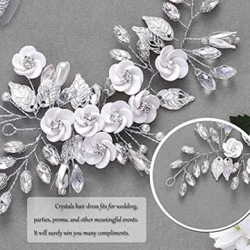 Stunning Latious Silver Flower Wedding Hair Vine