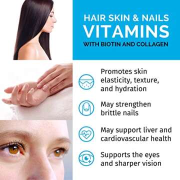 Liquid Collagen Peptides for Women - Serum Complex with Biotin Vitamin, Hydrolyzed Keratin Protein and Saw Palmetto - Comprehensive Formula for Hair, Skin, and Nails Wellness - 2fl oz (Pack of 2)