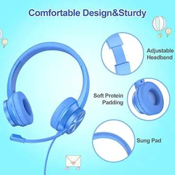 Affordable Kids Headphones with Microphone - Comfort & Style!