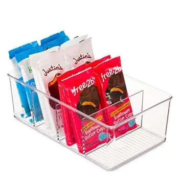 Set of 4 Stackable Plastic Storage Organizer Bins