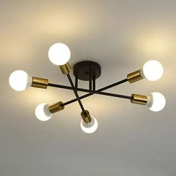 Mid Century Modern 6-Light Sputnik Chandelier Light Fixture