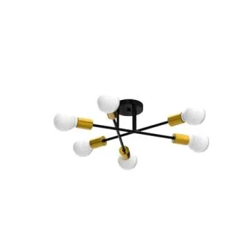 Mid Century Modern 6-Light Sputnik Chandelier Light Fixture