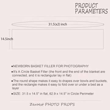 Zeroest Baby Photography Props Basket Braid Wool Wrap Newborn Photo Shoot Baskets Filler Posing Stuf...
