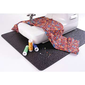 Stay-In-Place Machine Mat - 15" x 18" - Calms Vibration and Dampens Noise. Great for Sewing Machines and Sergers. Made In USA. Black