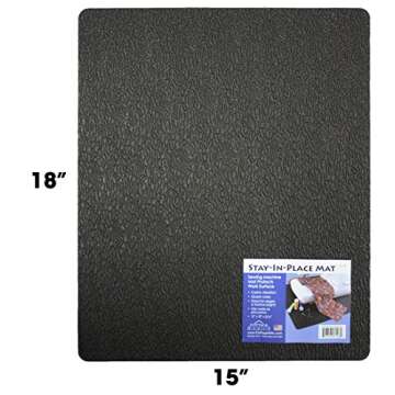 Stay-In-Place Machine Mat - 15" x 18" - Calms Vibration and Dampens Noise. Great for Sewing Machines and Sergers. Made In USA. Black