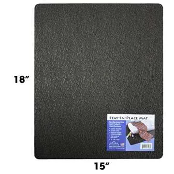 Stay-In-Place Machine Mat - 15" x 18" - Calms Vibration and Dampens Noise. Great for Sewing Machines and Sergers. Made In USA. Black