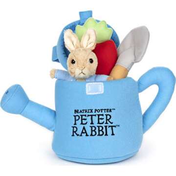 Gund Beatrix Potter Peter Rabbit Easter Basket Plush Playset, 5 Pieces, 6"