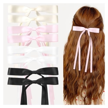 Elegant Satin Barrettes with Tassels for Women & Girls