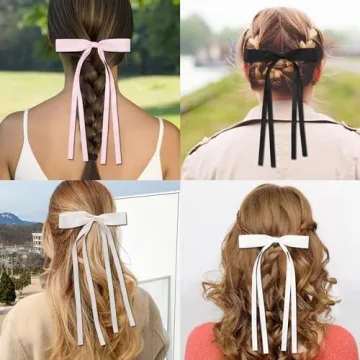 Elegant Satin Barrettes with Tassels for Women & Girls