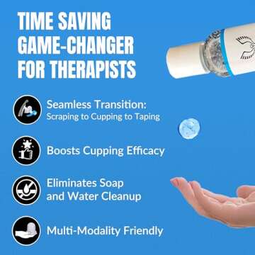 HawkGrips HawkHydro 4oz Water-Based Massage Emollient Gel, Professional Muscle Scraping Gel, IASTM Massage Gel, Skin Emollient Gel, Deep Tissue, Massage Gel for Massage Therapy, Pack of 1