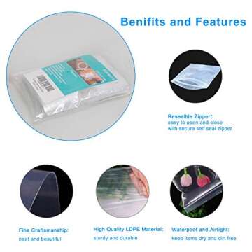 200 Count Resealable Plastic Bags - Perfect for Storage