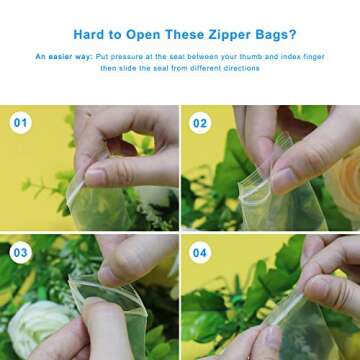 200 Count Resealable Plastic Bags - Perfect for Storage