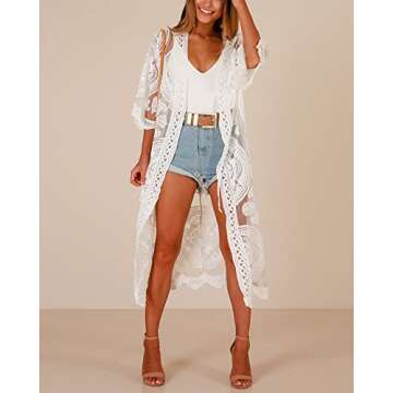 JDiction Womens Bathing Suit Cover Up Summer Long Bikini Swimsuit Coverup Vacation Outfits Long Beac...