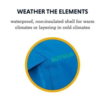 Ruffwear, Sun Shower Dog Raincoat, All-Weather Jacket, Waterproof, Windproof & Lightweight, Blue Dusk, Large