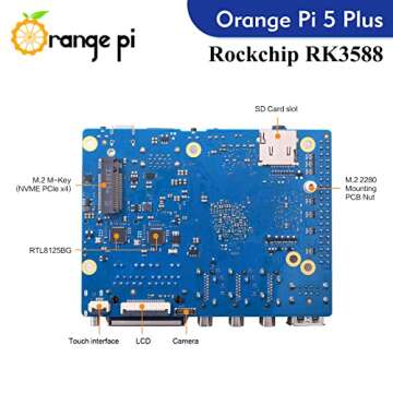Orange Pi 5 Plus 4GB Rockchip RK3588 8 Core 64 Bit Single Board Computer, 2.4GHz Frequency 8K Video Decoding Open Source Development Board Run Orange Pi OS, Android, Debian, Ubuntu (OPi 5 Plus 4G)