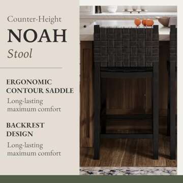 Maven Lane 26" Noah Counter Stool - Artisan Crafted Comfort