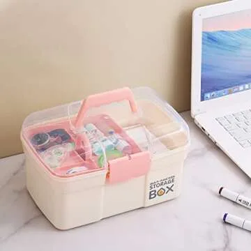 Kinsorcai 11'' Plastic Box Organizer for Crafts and More