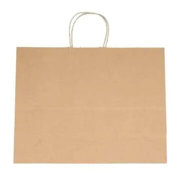 SSWBasics Large Brown Kraft Paper Grocery Shopping Bags - Eco-Friendly & Durable 100 Count