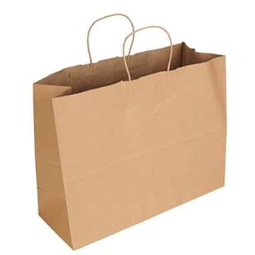 Eco-Friendly Kraft Grocery Shopping Bags - Case of 100