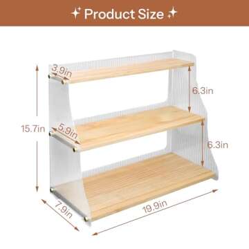 KAOTGOT Coffee Mug Holder Wooden Cup Station Organizer 3 Tier Cup Holder for Coffee Bar Mug Display ...