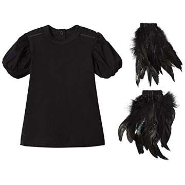 Tiny Universe Girl Party Dress with Feathers - Elegant Design