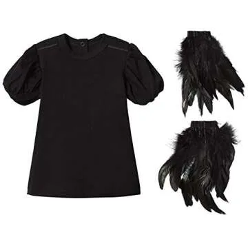 Tiny Universe Girl Party Dress with Feathers - Elegant Design
