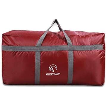 REDCAMP 96L Extra Large Duffle Bag Lightweight, Water Resistant Travel Duffle Bag Foldable for Men Women, Wine Red