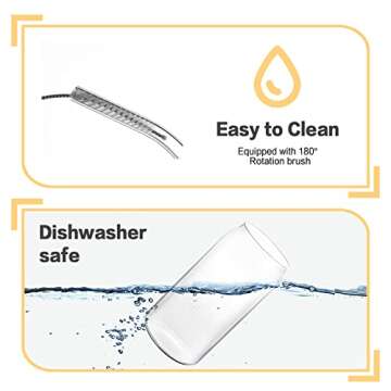 HOMBERKING Glass Cups with Bamboo Lids and Straws 4pcs Set, 16oz Can Shaped Drinking Beer Glasses, Iced Coffee Cups, Cute Tumbler Cups with 1 Cleaning Brush, Ideal for Cocktail, Whiskey, Tea, Gift