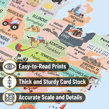 Engaging Mr. Pen United States Map for Kids