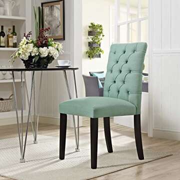 Modway MO- Duchess Modern Tufted Button Upholstered Fabric Parsons, Dining Chair, Laguna