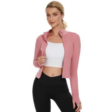 M MOTEEPI Long Sleeve Workout Tops for Women BBL Define Jacket Running Athletic Gym Clothes Golf Shirts Yoga Exercise Rose Pink Small