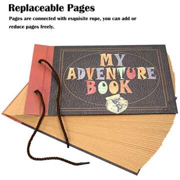 INNOCHEER Adventure Book with Embossed Cover, Large 12.3 x 8.3 Inch 80 Pages Scrapbook Album, Gifts for Thanksgiving Day, Christmas, Anniversary, Family Memory