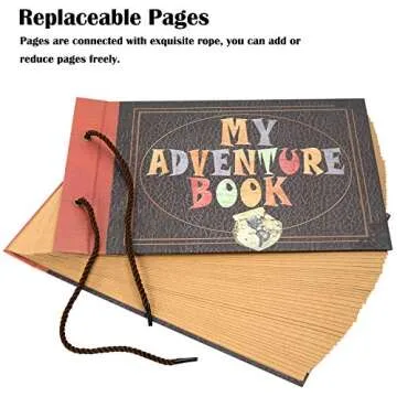 INNOCHEER Adventure Book with Embossed Cover, Large 12.3 x 8.3 Inch 80 Pages Scrapbook Album, Gifts for Thanksgiving Day, Christmas, Anniversary, Family Memory