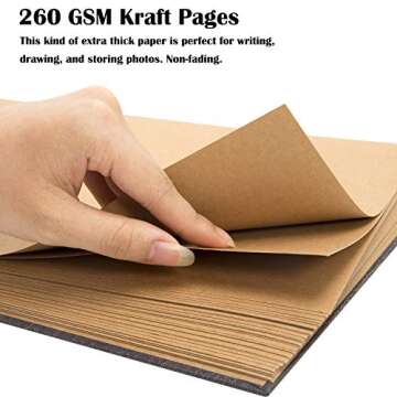 INNOCHEER Adventure Book with Embossed Cover, Large 12.3 x 8.3 Inch 80 Pages Scrapbook Album, Gifts for Thanksgiving Day, Christmas, Anniversary, Family Memory