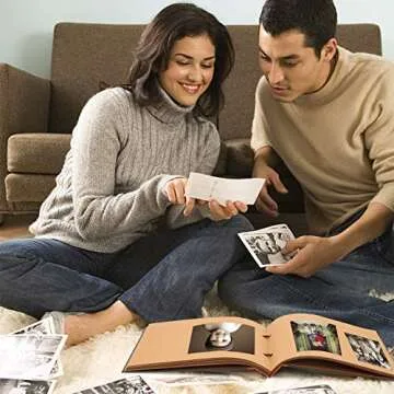 INNOCHEER Adventure Book with Embossed Cover, Large 12.3 x 8.3 Inch 80 Pages Scrapbook Album, Gifts for Thanksgiving Day, Christmas, Anniversary, Family Memory