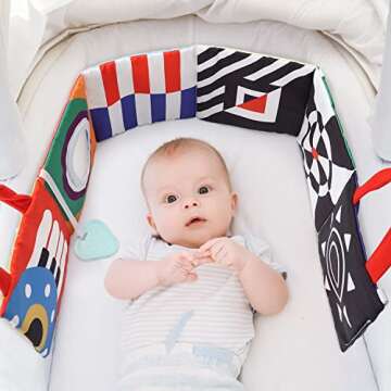 URMYWO Baby Book Toys 0-6 Months - Tummy Time Toys with Mirror and Teether - Baby Toys 6-12 Months - Sensory Early Development Interactive Shower Gift for Boy Girl - Stocking Stuffers