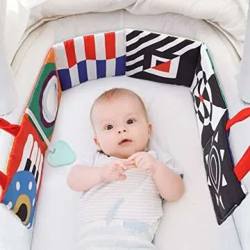 URMYWO Baby Book Toys 0-6 Months - Tummy Time Toys with Mirror and Teether - Baby Toys 6-12 Months - Sensory Early Development Interactive Shower Gift for Boy Girl - Stocking Stuffers