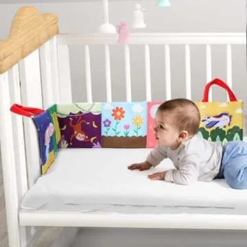 URMYWO Baby Book Toys 0-6 Months - Tummy Time Toys with Mirror and Teether - Baby Toys 6-12 Months - Sensory Early Development Interactive Shower Gift for Boy Girl - Stocking Stuffers