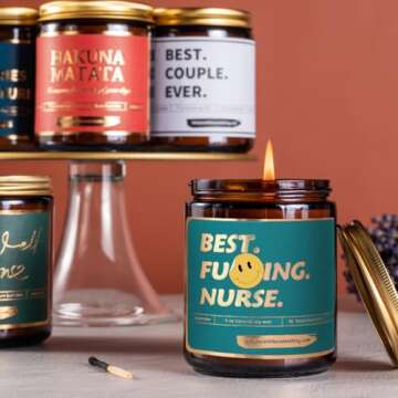 Nurse Gifts - Lavender Vanilla Nurse Candle - Nurse Gifts for Women, Mothers Day Gifts for RN Nurse Practitioner, Nurse Week Bulk Gifts for Nurses Appreciation, Nursing School Graduation, Retirement