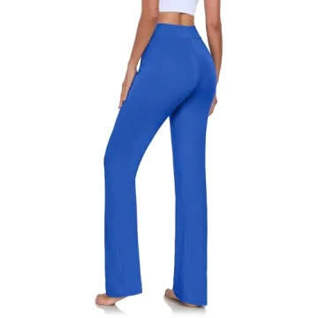 ADANIKI Womens Yoga Pants with Pockets Straight-Leg Loose Comfy Modal Drawstring Lounge Running Long Active Casual Sweatpants (Royal Blue, M)