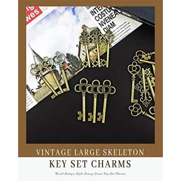 JIALEEY Vintage Skeleton Key Set 30 PCS for DIY Crafts