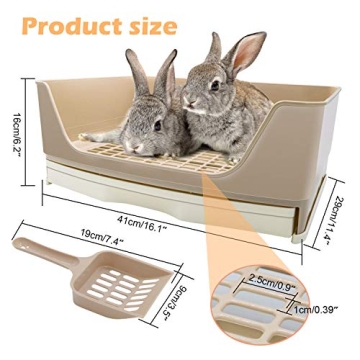 BWOGUE Large Rabbit Litter Box with Drawer for Easy Cleaning