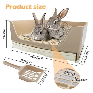 BWOGUE Large Rabbit Litter Box with Drawer for Easy Cleaning