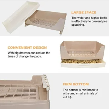 BWOGUE Large Rabbit Litter Box with Drawer for Easy Cleaning