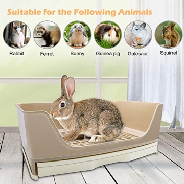 BWOGUE Large Rabbit Litter Box with Drawer for Easy Cleaning