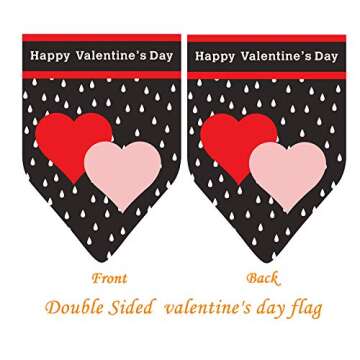 Akeydeco Valentine's Day Flag - Heart Garden Flag 12x18 Inch Double-Sided Printing