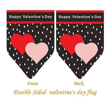 Akeydeco Valentine's Day Flag - Heart Garden Flag 12x18 Inch Double-Sided Printing