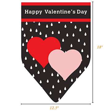 Vibrant Burlap Valentine's Day Garden Flag 12x18 Inch