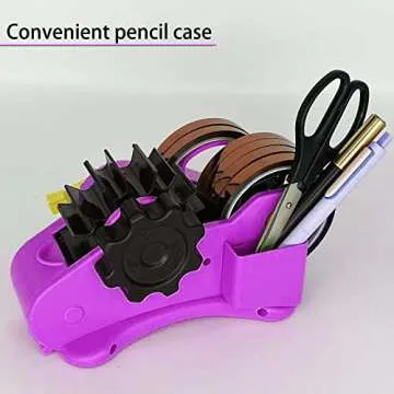 Purple Heat Tape Dispenser Sublimation - Multiple Roll Cut Heat Tape Dispenser 1" & 3" Core Double Reel Cores Sublimation for Heat Transfer Tape,Semi-Automatic Tape Dispenser with Compartment Slots